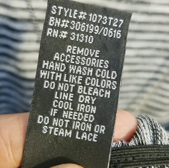 iZ Byer | Women's Striped Scoopneck Cinched Shirt With Necklace (Size Medium) - Picture 6 of 14